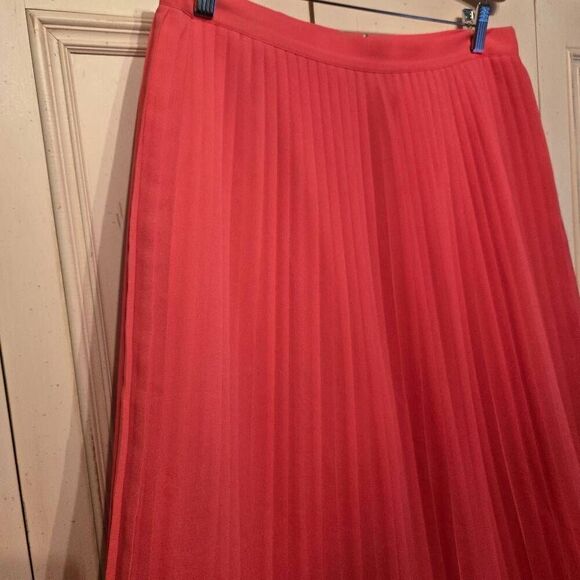 J. Crew Pleated Maxi Skirt Coral size 12 - Picture 2 of 8